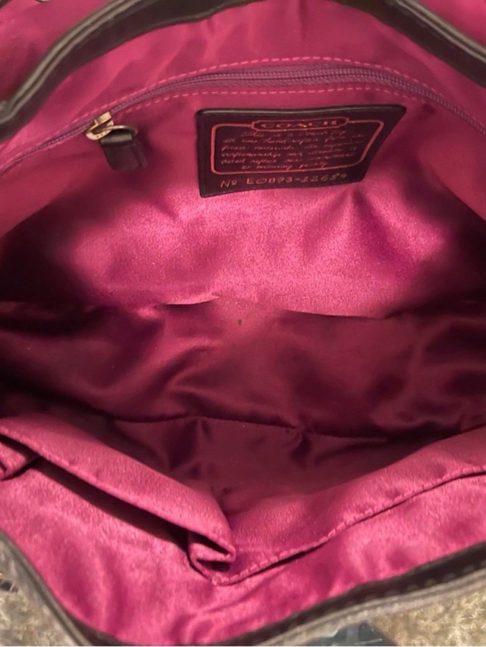 Coach Black Leather Shoulder Bag with Brass Hardware - Picture 6 of 8